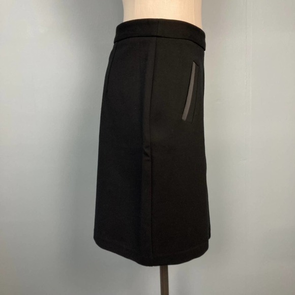 Mario Serrano Italy Black Pencil Skirt Size 6 Faux Pocket Stretch Above the Knee - Picture 2 of 12
